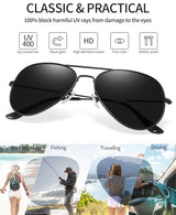 Polarized Aviator Sunglasses – Classic Unisex Mirrored UV Protection Eyewear