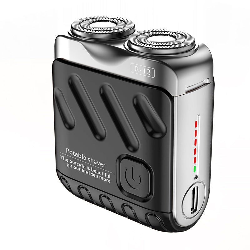 Portable Rotary Dual Ring Electric Shaver – Mini Rechargeable Pocket Razor