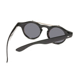 Round Steampunk Flip-Lens Sunglasses – Vintage UV400 Retro Shades