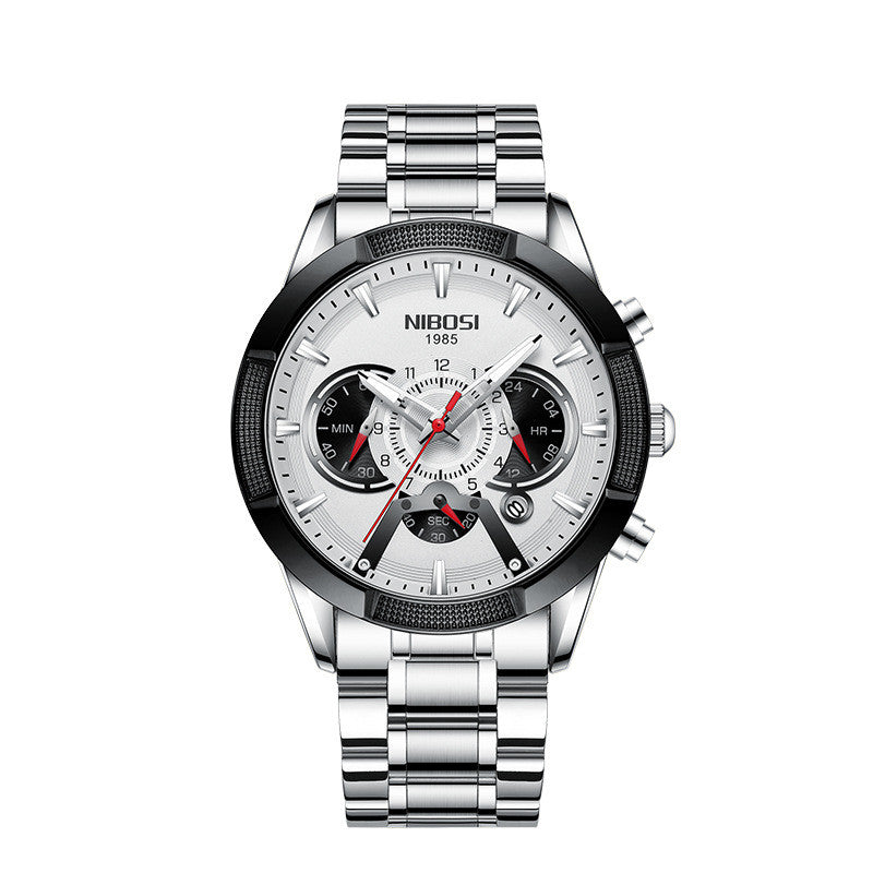 Nibosi Men’s Waterproof Quartz Watch – Luminous & Durable