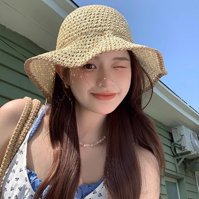Brim Sun-Proof Straw Hat – Breathable Dome Hat for Beach & Summer Style