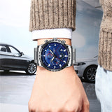 NIBOSI Three Eyes Six Hands Quartz Watch