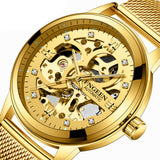 Luxury Luminous Skeletal Mechanical Watch – Waterproof Steel Band | Transparent Dial Style | Style Haven