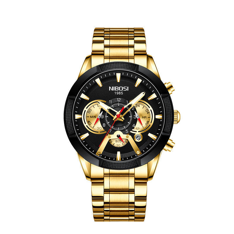Nibosi Men’s Waterproof Quartz Watch – Luminous & Durable