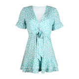 Women’s Loose Short Sleeve V-Neck Print Dress – Effortless Everyday Elegance