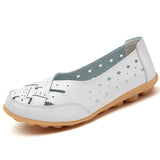 Shoes Women 2025 Soft Leather Shoes White Women'S Loafer Slip on Flats Zapatos De Mujer Flat Shoes Women Casual Footwear Female
