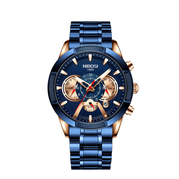 Nibosi Men’s Waterproof Quartz Watch – Luminous & Durable