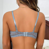 Solid Color Lace Bra for Women – Non-Padded Wire Bra with Elegant Lace Detail | Style Haven