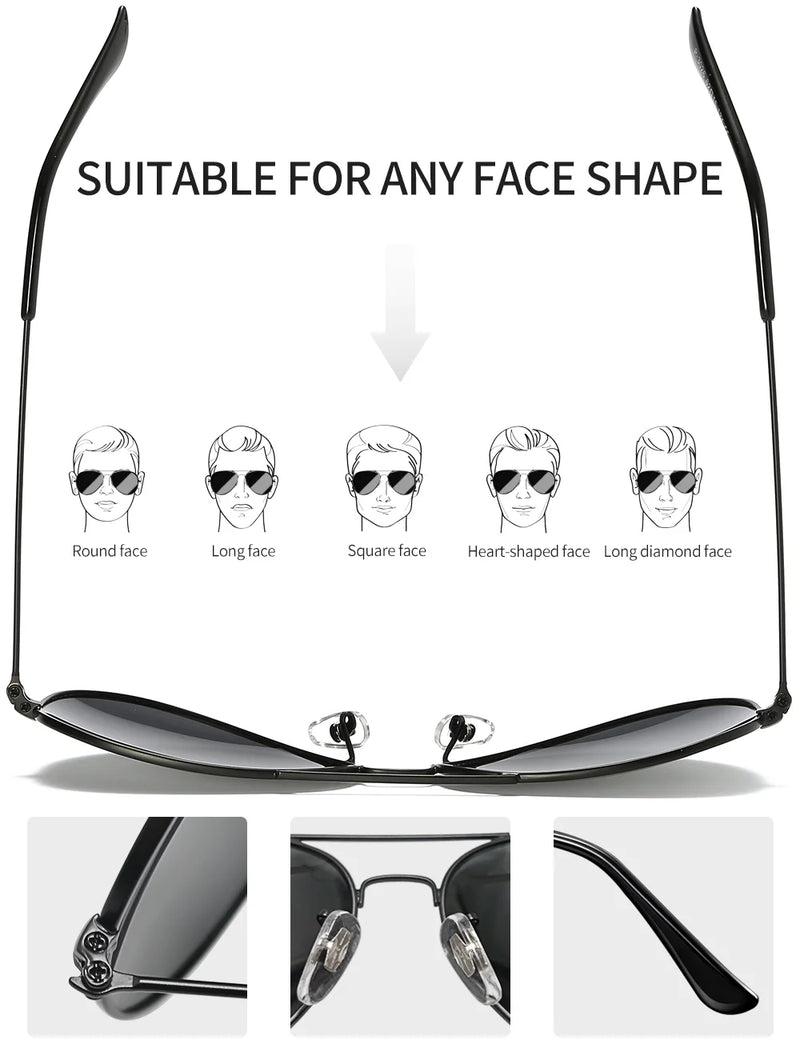 Polarized Aviator Sunglasses – Classic Unisex Mirrored UV Protection Eyewear