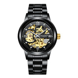 Luxury Luminous Skeletal Mechanical Watch – Waterproof Steel Band | Transparent Dial Style | Style Haven