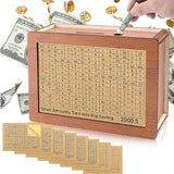Saving Challenge Wooden Money Box – Reusable Decorative Retro Cash & Coin Bank