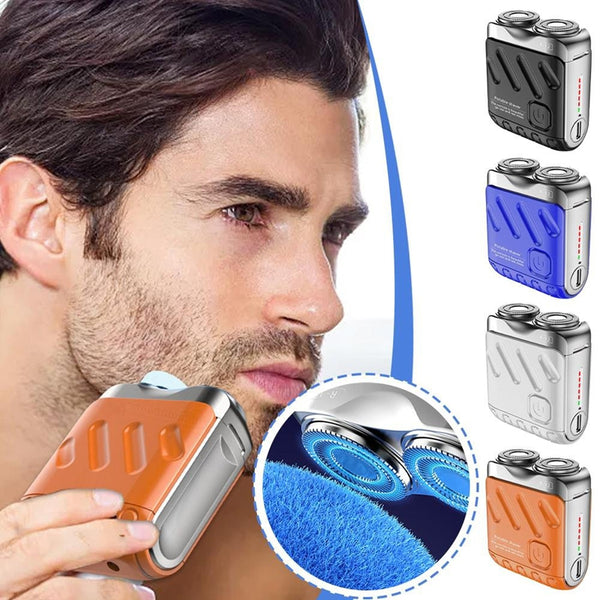 Portable Rotary Dual Ring Electric Shaver – Mini Rechargeable Pocket Razor