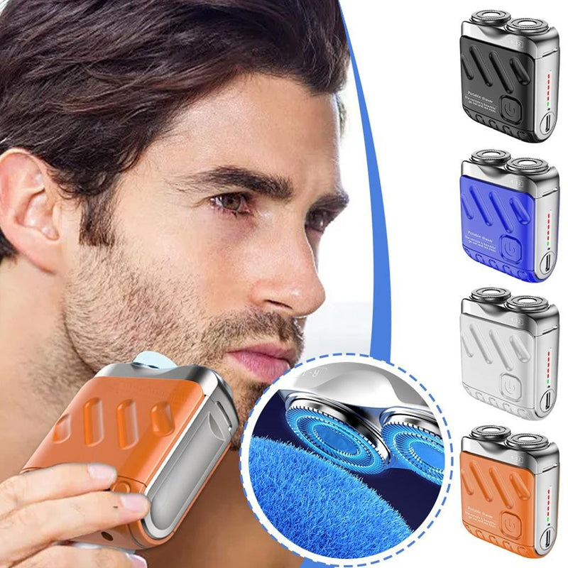 Portable Rotary Dual Ring Electric Shaver – Mini Rechargeable Pocket Razor
