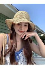 Brim Sun-Proof Straw Hat – Breathable Dome Hat for Beach & Summer Style