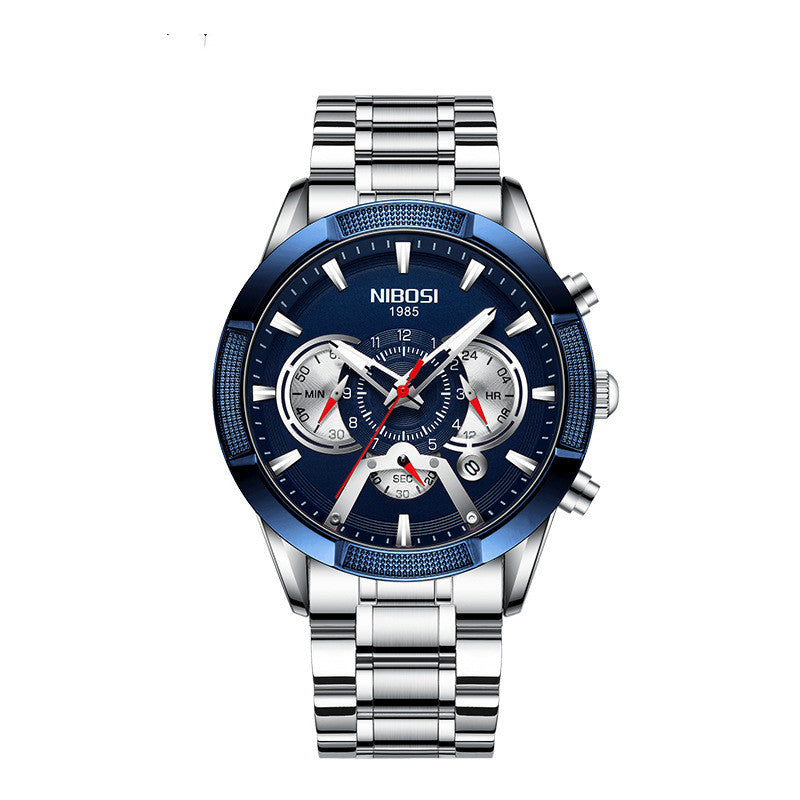 Nibosi Men’s Waterproof Quartz Watch – Luminous & Durable