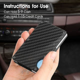 Minimalist Slim Wallet for Men – RFID Blocking Carbon Fiber Money Clip Card Holder