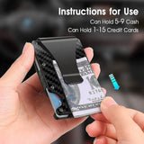 Minimalist Slim Wallet for Men – RFID Blocking Carbon Fiber Money Clip Card Holder