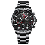 NIBOSI Three Eyes Six Hands Quartz Watch