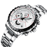 NIBOSI Three Eyes Six Hands Quartz Watch
