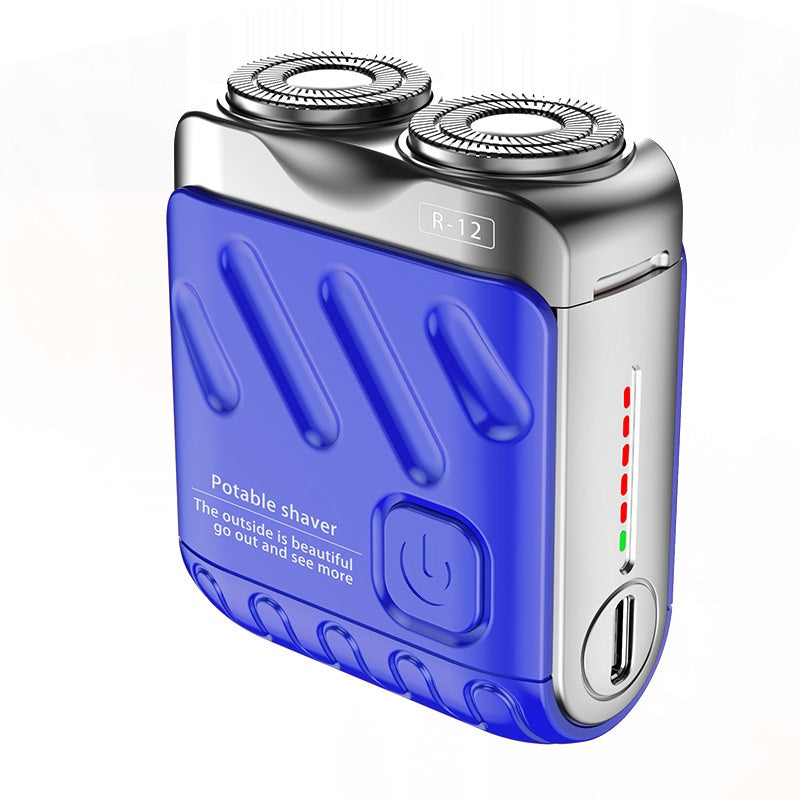 Portable Rotary Dual Ring Electric Shaver – Mini Rechargeable Pocket Razor