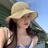 Brim Sun-Proof Straw Hat – Breathable Dome Hat for Beach & Summer Style