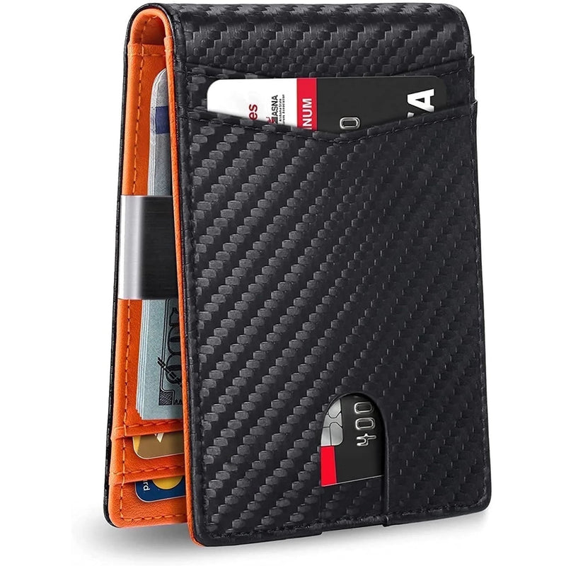 Wallet for Men Slim – Genuine Leather RFID Blocking Credit Card Holder with Money Clip