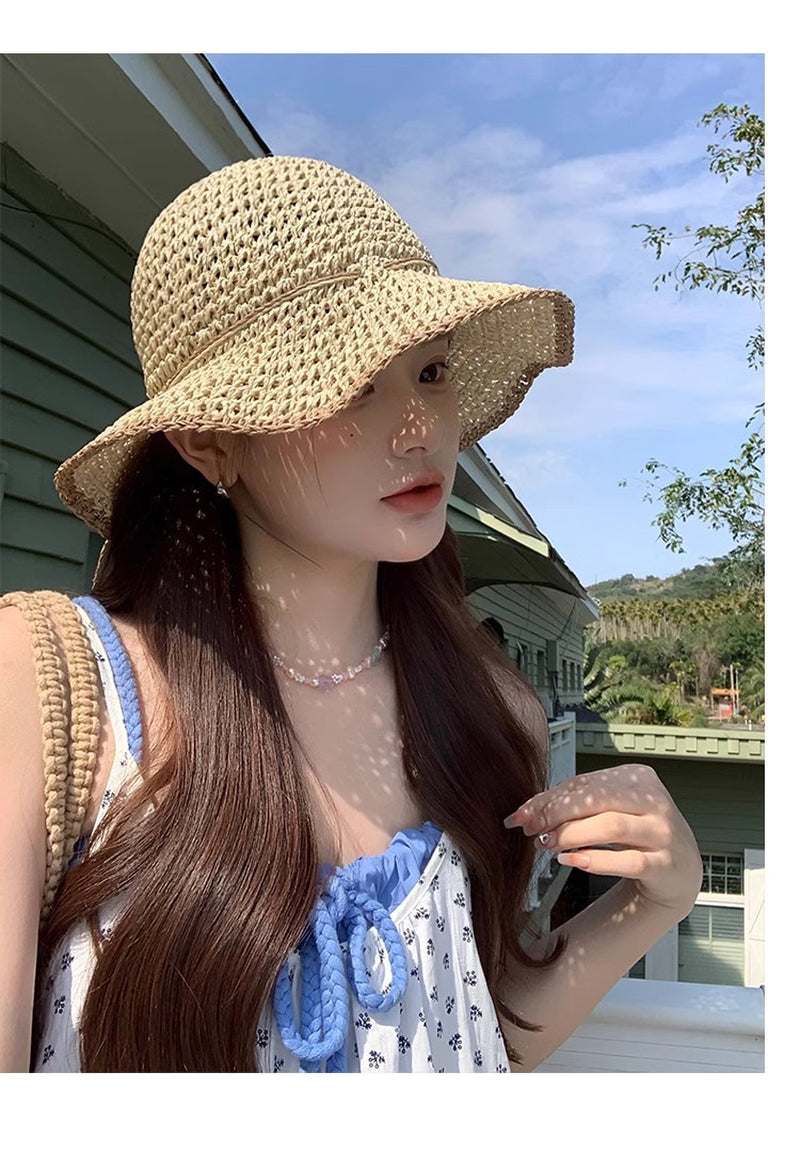 Brim Sun-Proof Straw Hat – Breathable Dome Hat for Beach & Summer Style