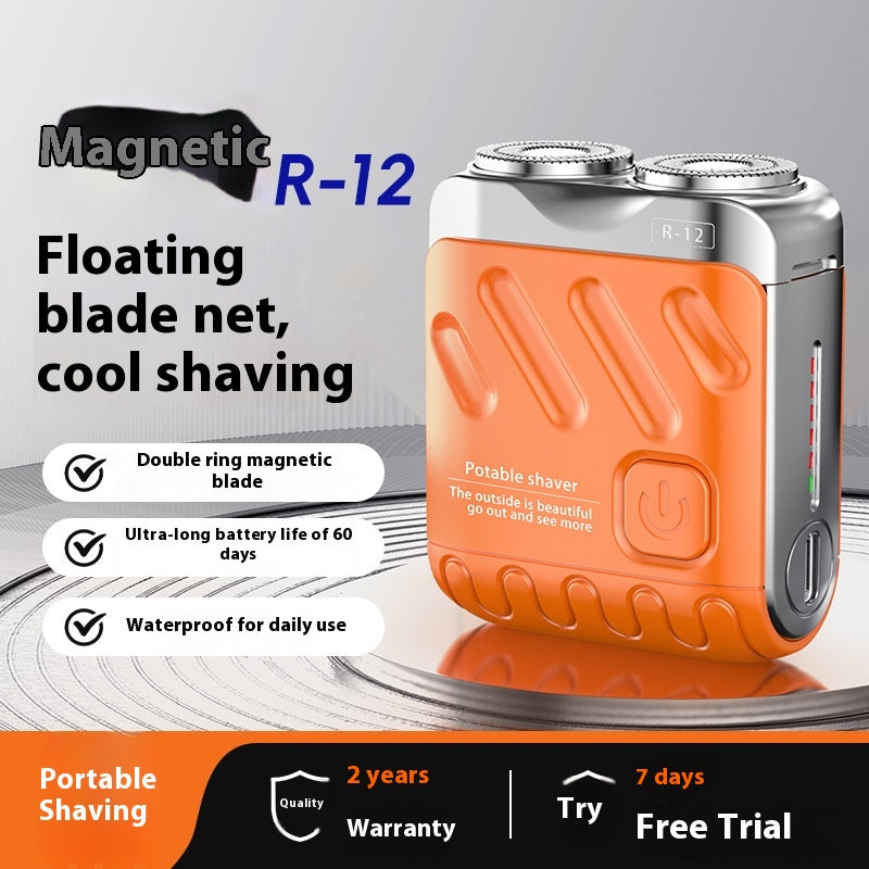 Portable Rotary Dual Ring Electric Shaver – Mini Rechargeable Pocket Razor