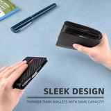 Wallet for Men Slim – Genuine Leather RFID Blocking Credit Card Holder with Money Clip