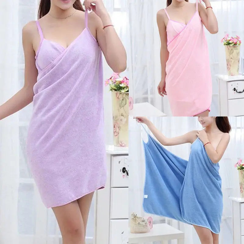 Women’s Wearable Towel Bathrobe Dress – Fast-Drying Beach & Spa Sleep Shirt | Style Haven