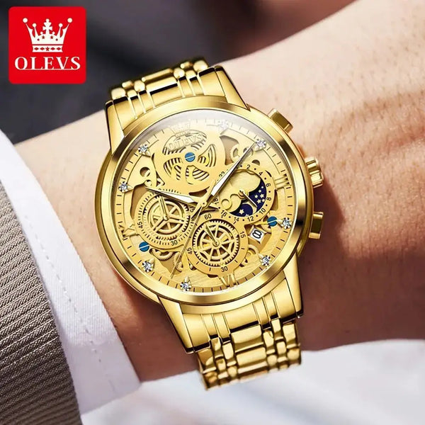OLEVS 9947 Men’s Luxury Quartz Watch Waterproof Luminous Business Timepiece