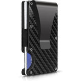 Minimalist Slim Wallet for Men – RFID Blocking Carbon Fiber Money Clip Card Holder