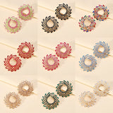 Round Sun Shape Stud Earrings – Colorful Crystal Luxury Jewelry for Women | Style Haven