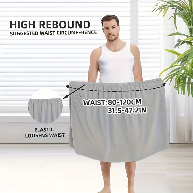 Coral Velvet Men’s Bath Towel – Adjustable Sauna Skirt Wrap for Home & Outdoor Use | Style Haven