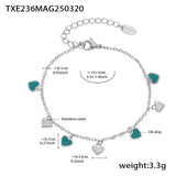 Gold-Plated Stainless Steel Jewelry Set – Colorful Enamel Heart Necklace & Bracelet | Style Haven
