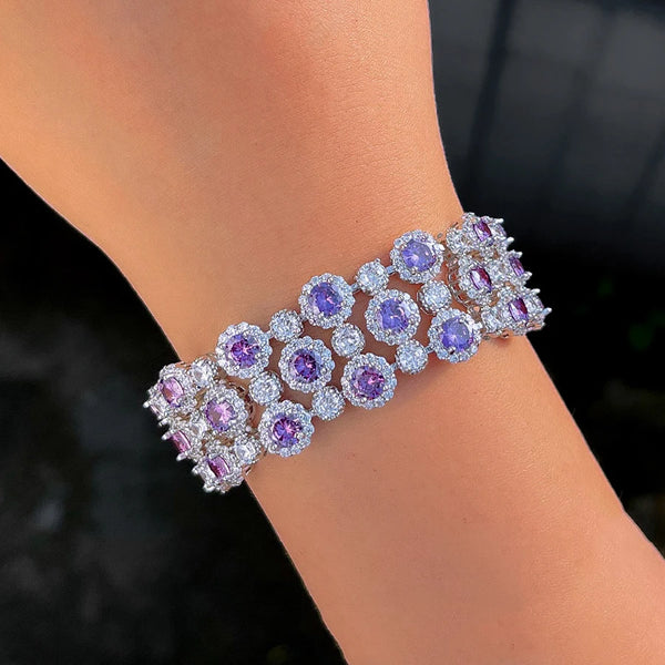 Luxury Purple Zirconia Tennis Bracelet – Elegant Bridal & Engagement Jewelry | Style Haven