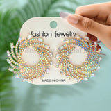 Round Sun Shape Stud Earrings – Colorful Crystal Luxury Jewelry for Women | Style Haven