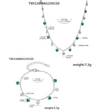 Gold-Plated Stainless Steel Jewelry Set – Colorful Enamel Heart Necklace & Bracelet | Style Haven