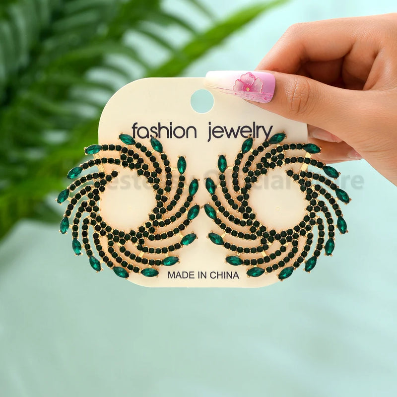 Round Sun Shape Stud Earrings – Colorful Crystal Luxury Jewelry for Women | Style Haven