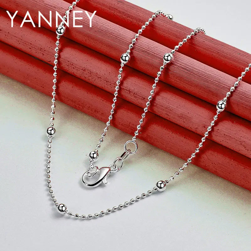 925 Sterling Silver Bead Chain Necklace – 16–24 Inch Fashion Jewelry for Women | Style Haven
