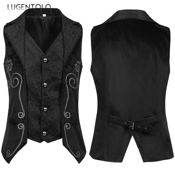 Men’s Medieval Costume Vest – Embroidered Renaissance Jacket for Halloween & Banquets | Style Haven