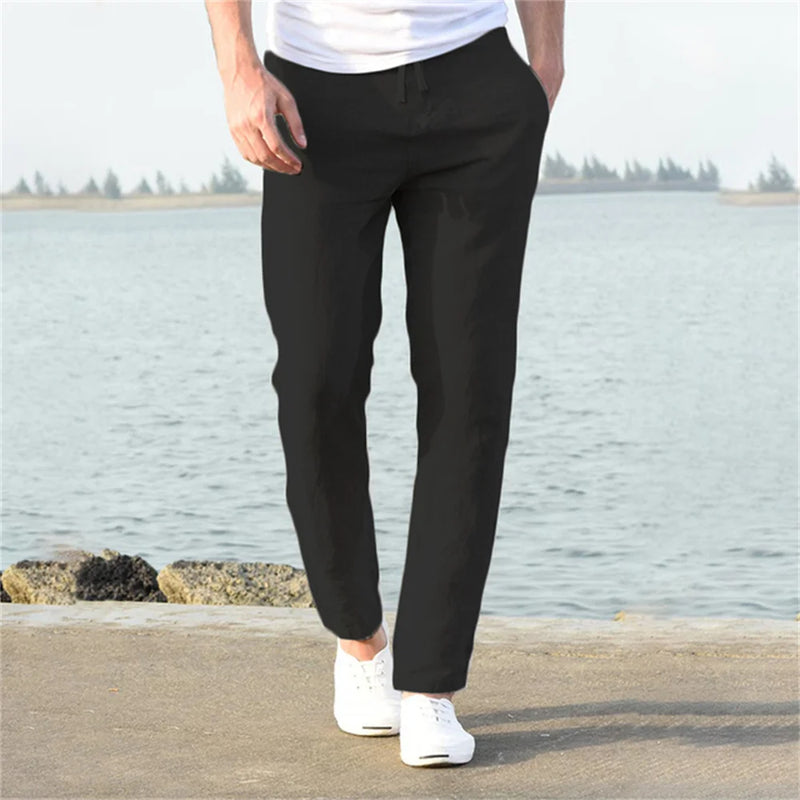 Men’s Cotton Linen Pants – Breathable Solid Color Casual Trousers for Autumn Fitness & Streetwear | Style Haven