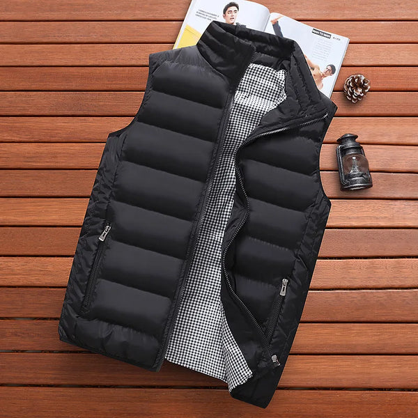 Men’s Windproof Sleeveless Vest – Thickened Cotton Down Winter Waistcoat | Style Haven