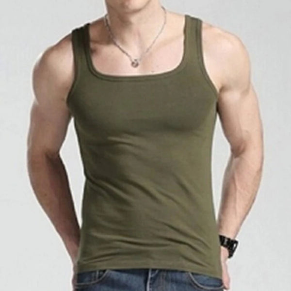Men’s Square Neck Sports Vest – 100% Cotton Breathable Fitness Tank for Running & Outdoor Wear | Style Haven