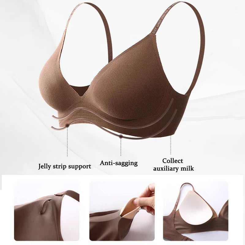Sexy Seamless Bralette – Deep V Wireless Push-Up Bra with Letter Straps | Style Haven