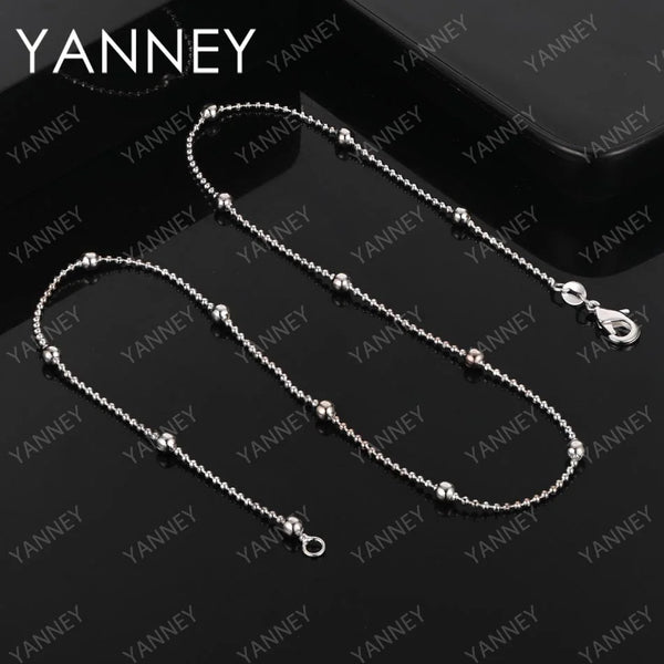 925 Sterling Silver Bead Chain Necklace – 16–24 Inch Fashion Jewelry for Women | Style Haven