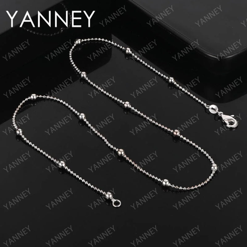 925 Sterling Silver Bead Chain Necklace – 16–24 Inch Fashion Jewelry for Women | Style Haven