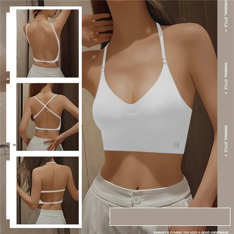 Invisible Deep U Plunge Bra – Backless Strapless Push-Up with Clear Straps | Style Haven
