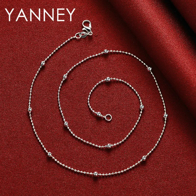 925 Sterling Silver Bead Chain Necklace – 16–24 Inch Fashion Jewelry for Women | Style Haven