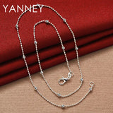 925 Sterling Silver Bead Chain Necklace – 16–24 Inch Fashion Jewelry for Women | Style Haven